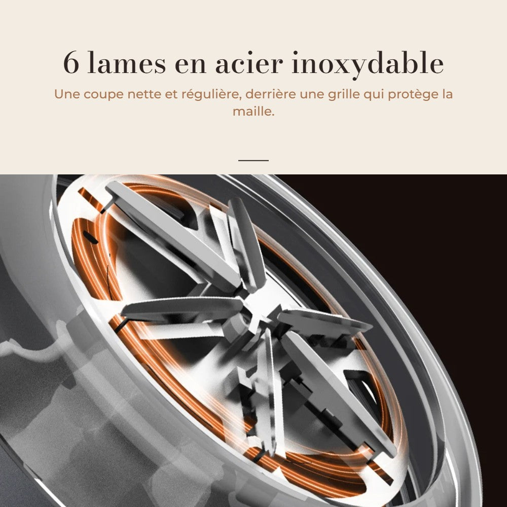Tête de coupe à 6 lames en acier inoxydable
